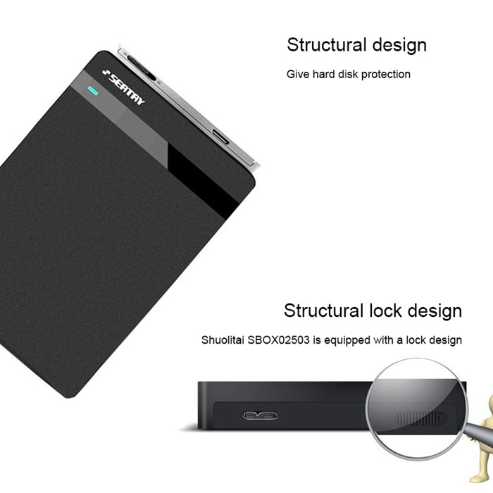 SEATAY HD213 Custodia per HDD con interfaccia USB 3.0 SATA da 2,5 pollici senza viti senza attrezzi, capacità massima di supporto: 2 TB