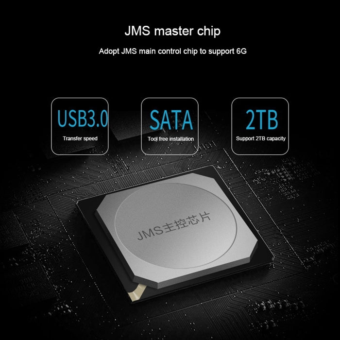 SEATAY HD213 Custodia per HDD con interfaccia USB 3.0 SATA da 2,5 pollici senza viti senza attrezzi, capacità massima di supporto: 2 TB