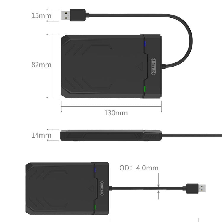 Custodia per HDD con interfaccia USB 3.0 UNITEK SATA da 2,5 pollici, lunghezza: 30 cm, SATA USB 3.0 Interface, Length: 30cm