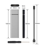 Custodia SSD in lega di alluminio con interfaccia M.2 NGFF a USB-C/Type-C USB 3.1, NGFF to USB Type-C Silver, NGFF to USB Type-C Black