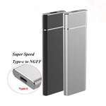 Custodia SSD in lega di alluminio con interfaccia M.2 NGFF a USB-C/Type-C USB 3.1, NGFF to USB Type-C Silver, NGFF to USB Type-C Black