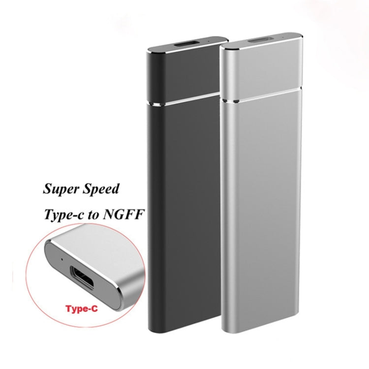 Custodia SSD in lega di alluminio con interfaccia M.2 NGFF a USB-C/Type-C USB 3.1, NGFF to USB Type-C Silver, NGFF to USB Type-C Black