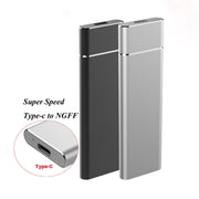 Custodia SSD in lega di alluminio con interfaccia M.2 NGFF a USB-C/Type-C USB 3.1, NGFF to USB Type-C Silver, NGFF to USB Type-C Black