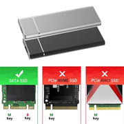 Custodia SSD in lega di alluminio con interfaccia M.2 NGFF a USB-C/Type-C USB 3.1, NGFF to USB Type-C Silver, NGFF to USB Type-C Black