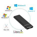 Custodia SSD in lega di alluminio con interfaccia M.2 NGFF a USB-C/Type-C USB 3.1, NGFF to USB Type-C Silver, NGFF to USB Type-C Black