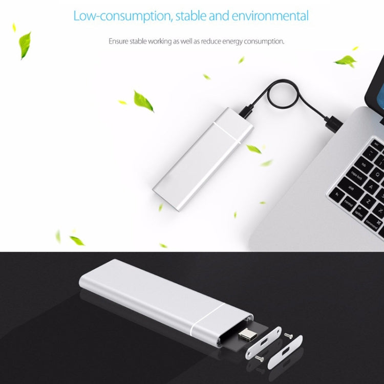 Custodia SSD in lega di alluminio con interfaccia M.2 NGFF a USB-C/Type-C USB 3.1, NGFF to USB Type-C Silver, NGFF to USB Type-C Black