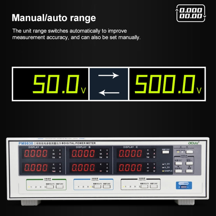 Misuratore digitale trifase PM9830 500V 80A AC