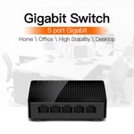 Tenda SG105 Mini 5 porte 1000Mpbs Switch di rete Gigabit Ethernet veloce LAN HUB, Tenda SG105 5 Ports Black