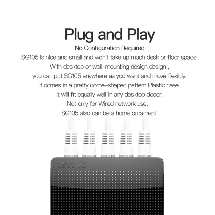 Tenda SG105 Mini 5 porte 1000Mpbs Switch di rete Gigabit Ethernet veloce LAN HUB, Tenda SG105 5 Ports Black