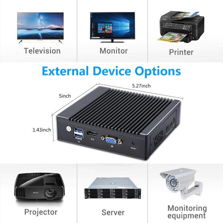 K660G4 Mini PC con sistema Windows e Linux, processore Intel Celeron N2840 Quad-Core 2 MB di cache, 1,83 GHz, fino a 2,25 GHz, 2 GB di RAM + 32 GB SSD, 2GB+32GB