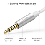 Ugreen Cavo adattatore per connettore audio da 3,5 mm maschio a 2 x 3,5 mm femmina Microfono 2 in 1 + Convertitore cavo sdoppiatore per auricolari, Silver