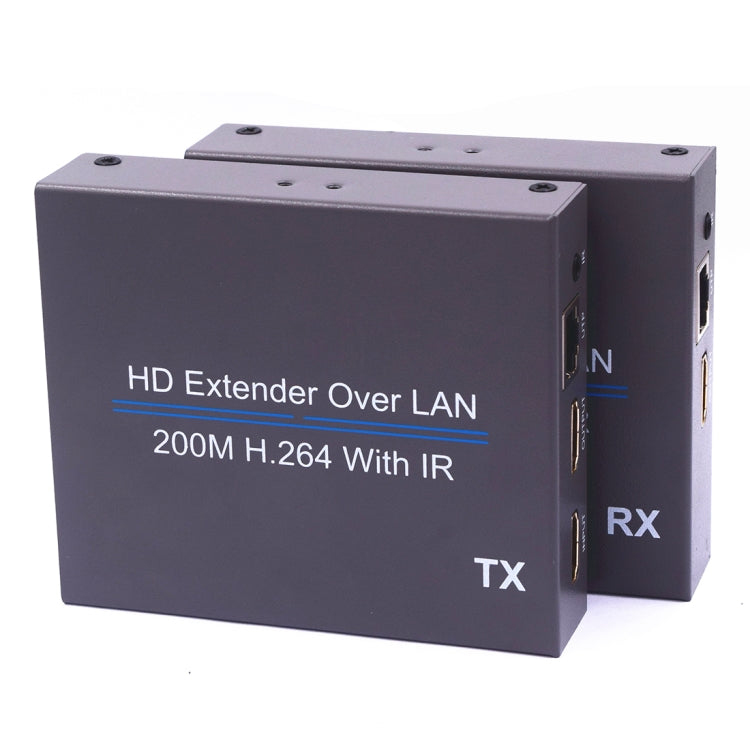NK-E200IR Extender da 200 m su LAN HDMI H.264 HD (trasmettitore + ricevitore) con IR, 200m