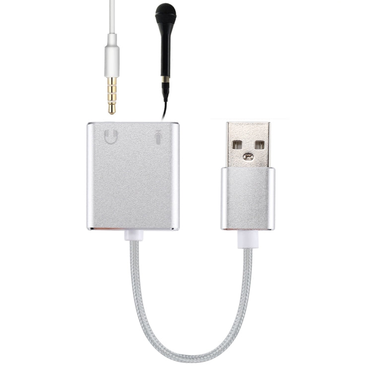 Scheda audio esterna virtuale USB a 7.1 canali con guscio in lega di alluminio con cavo da 13 cm per PC portatile, USB