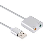 Scheda audio esterna virtuale USB a 7.1 canali con guscio in lega di alluminio con cavo da 13 cm per PC portatile, USB
