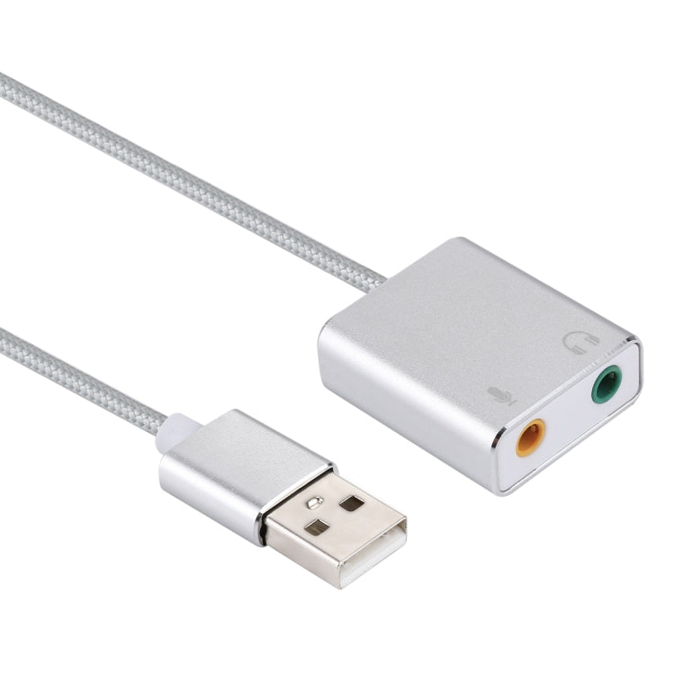 Scheda audio esterna virtuale USB a 7.1 canali con guscio in lega di alluminio con cavo da 13 cm per PC portatile, USB