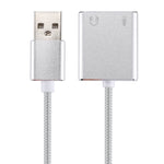 Scheda audio esterna virtuale USB a 7.1 canali con guscio in lega di alluminio con cavo da 13 cm per PC portatile, USB