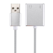 Scheda audio esterna virtuale USB a 7.1 canali con guscio in lega di alluminio con cavo da 13 cm per PC portatile, USB