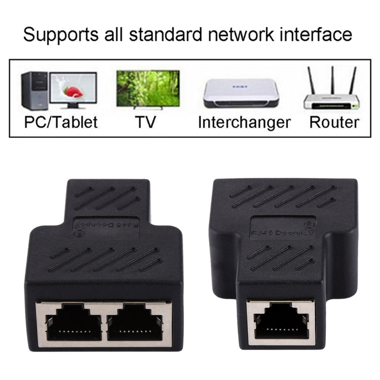 Terminale connettore Crystal Network dritto attraverso la linea principale Dispositivo di estensione dell'interfaccia RJ45 a tre teste da femmina a femmina, 3 Ports