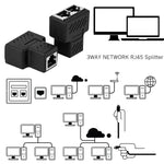 Terminale connettore Crystal Network dritto attraverso la linea principale Dispositivo di estensione dell'interfaccia RJ45 a tre teste da femmina a femmina, 3 Ports