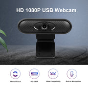 WebCam con videocamera USB HD 1080P con microfono, 1080P