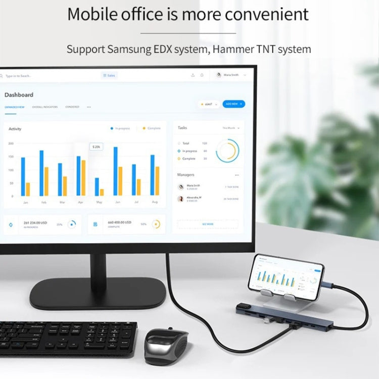 Docking station con interfaccia USB-C / Type-C 10 in 1 HUB multifunzione, 10 in 1
