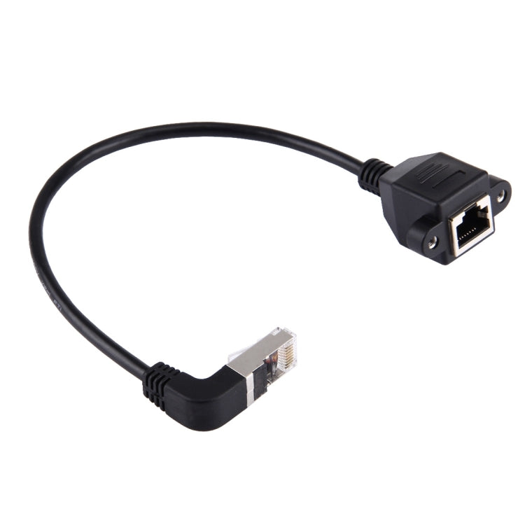Cavo di prolunga LAN RJ45 maschio piegato a RJ45 femmina da 30 cm, 30cm RJ45 Male Bent Down