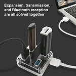 HUB trasparente quadrato desktop multifunzionale USB 3.0 4 in 1, USB3.0