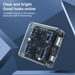 HUB trasparente quadrato desktop multifunzionale USB 3.0 4 in 1, USB3.0