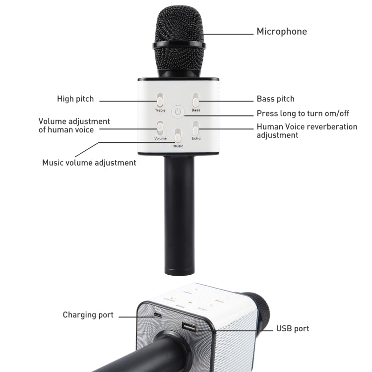 SDRD SD-08 Doppi altoparlanti Microfono a condensatore wireless Bluetooth di alta qualità audio KTV portatile con registrazione