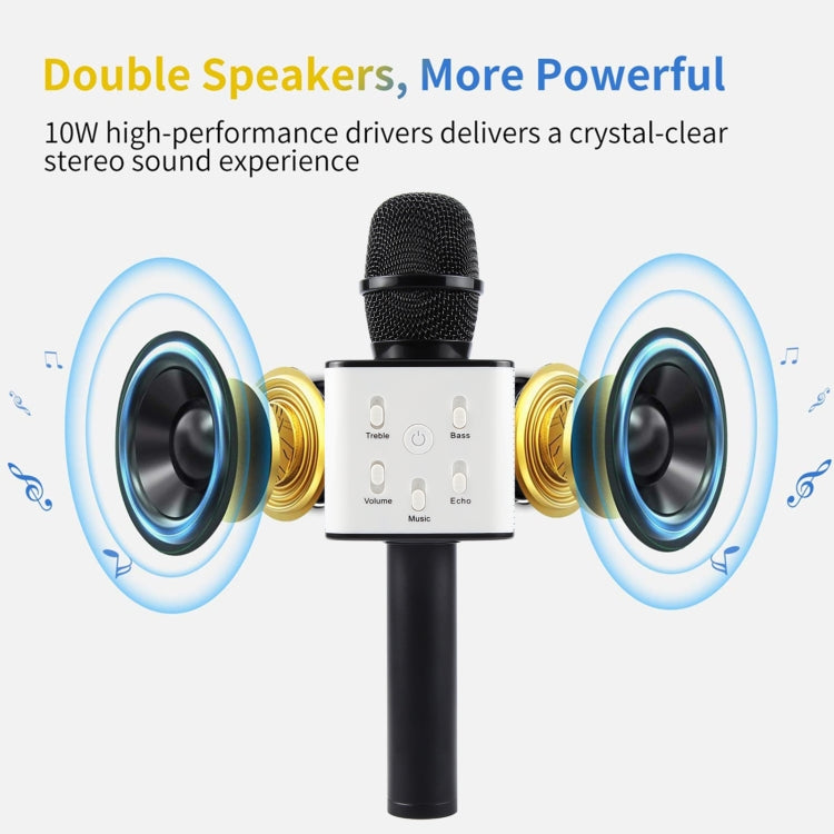 SDRD SD-08 Dual Speakers High Quality Audio Bluetooth Wireless Condenser Microphone Portable KTV with Recording