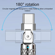 Cavo di ricarica rapida con spina metallica da 180 gradi da USB a Type-C serie Mech 6A 120W, lunghezza: 1,2 m, 1.2m Type-C, 1.2m 180-degree Type-C
