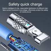Cavo di ricarica rapida con spina metallica da 180 gradi da USB a Type-C serie Mech 6A 120W, lunghezza: 1,8 m, 1.8m Type-C, 1.8m 180-degree Type-C