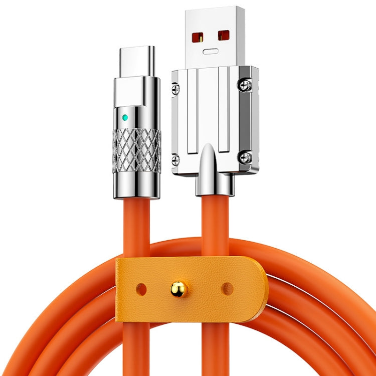 Cavo dati di ricarica rapida in silicone da USB a USB-C/Type-C serie Mech 6A 120W, lunghezza: 1,2 m, 1.2m Type-C