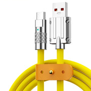 Cavo dati di ricarica rapida in silicone da USB a USB-C/Type-C serie Mech 6A 120W, lunghezza: 1,2 m, 1.2m Type-C