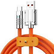 Cavo dati di ricarica rapida in silicone da USB a USB-C/Type-C serie Mech 6A 120W, lunghezza: 1,8 m, 1.8m Type-C