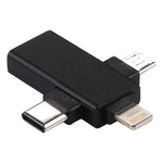 Adattatore OTG USB 3.0 a 8 pin, Micro USB e USB-C 3 in 1