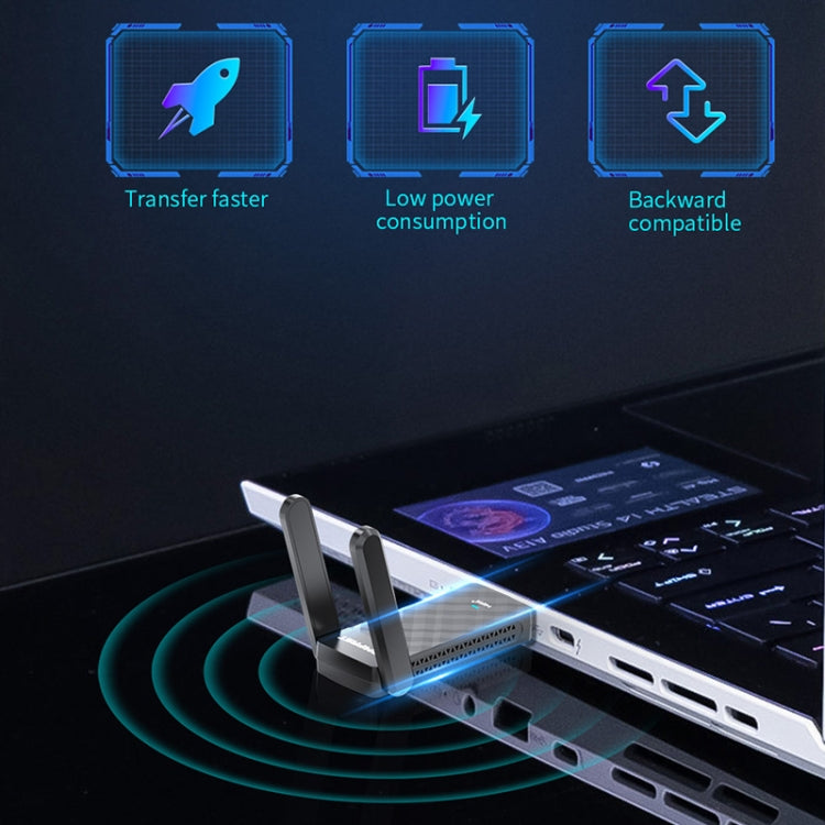 Adattatore USB WiFi6 per scheda di rete wireless dual band COMFAST C-952AX V2 1800Mbps, CF-952AX V2