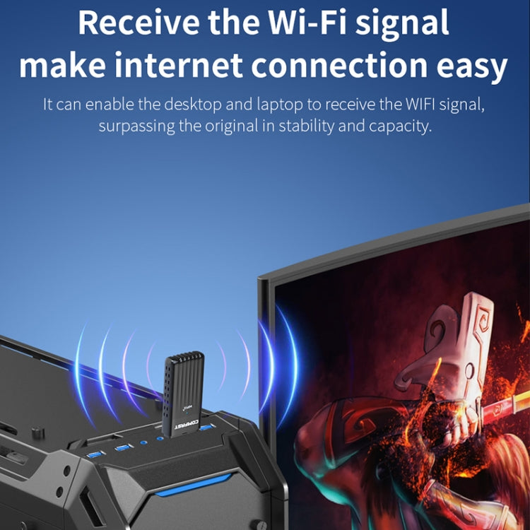 Adattatore USB WiFi 6 per scheda di rete wireless dual band COMFAST CF-970 AX 3000Mbps, CF-970AX