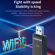 Adattatore USB WiFi 6 per scheda di rete wireless dual band COMFAST CF-970 AX 3000Mbps, CF-970AX
