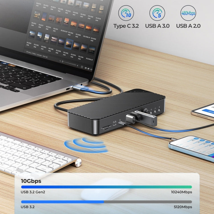 Docking station HUB tipo C 3.0 ORICO 20 in 1 10 Gbps