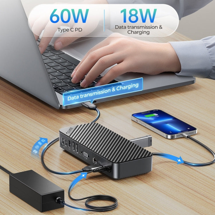 Docking station HUB tipo C 3.0 ORICO 20 in 1 10 Gbps