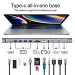Docking station USB-C 12 in 1 con HDMI, RJ45 e slot SD/TF