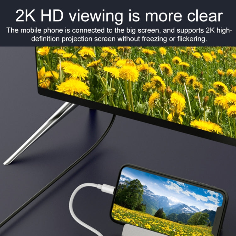 75215 5 in 1 da 8 pin a HDMI + slot per scheda SD + slot per scheda TF + USB + porta di ricarica a 8 pin Convertitore video HD, 75215