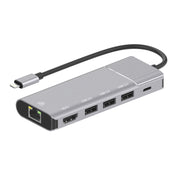 79591 6 in 1 8 pin a RJ45 + HDMI + ricarica 8 pin + 3 porte USB 2.0 Docking station convertitore HUB multifunzione, 79591