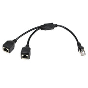 Adattatore splitter per spina LAN Ethernet CAT5 RJ45 da 1 a 2 prese, lunghezza cavo: 25 cm