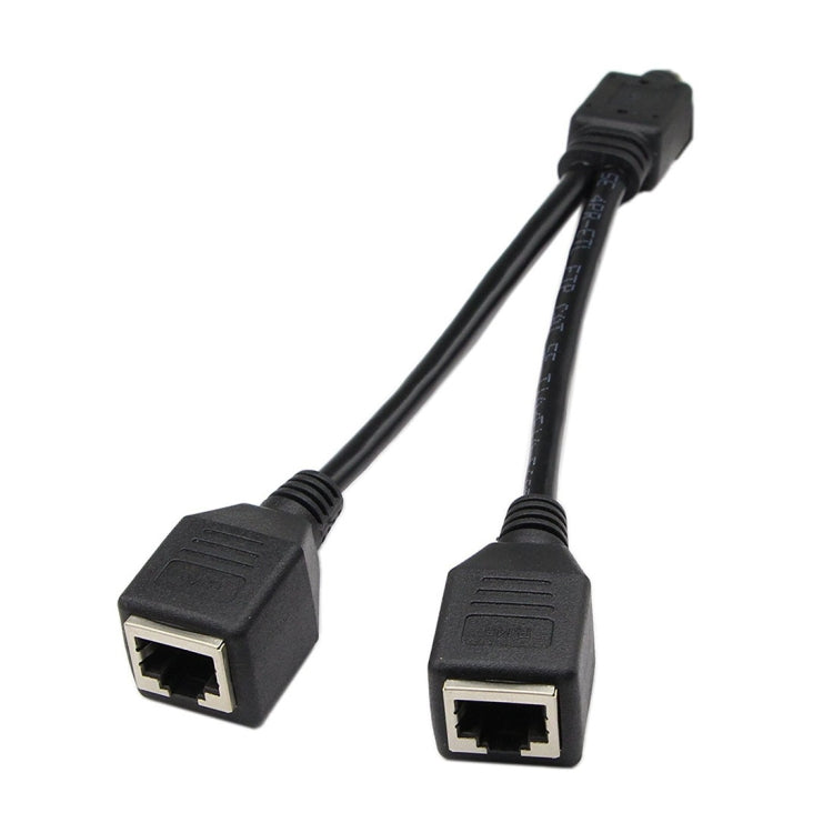 Adattatore splitter per spina LAN Ethernet CAT5 RJ45 da 1 a 2 prese, lunghezza cavo: 25 cm