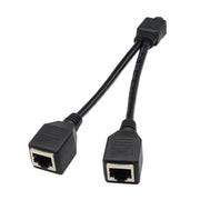 Adattatore splitter per spina LAN Ethernet CAT5 RJ45 da 1 a 2 prese, lunghezza cavo: 25 cm
