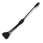 Adattatore splitter per spina LAN Ethernet CAT5 RJ45 da 1 a 2 prese, lunghezza cavo: 25 cm