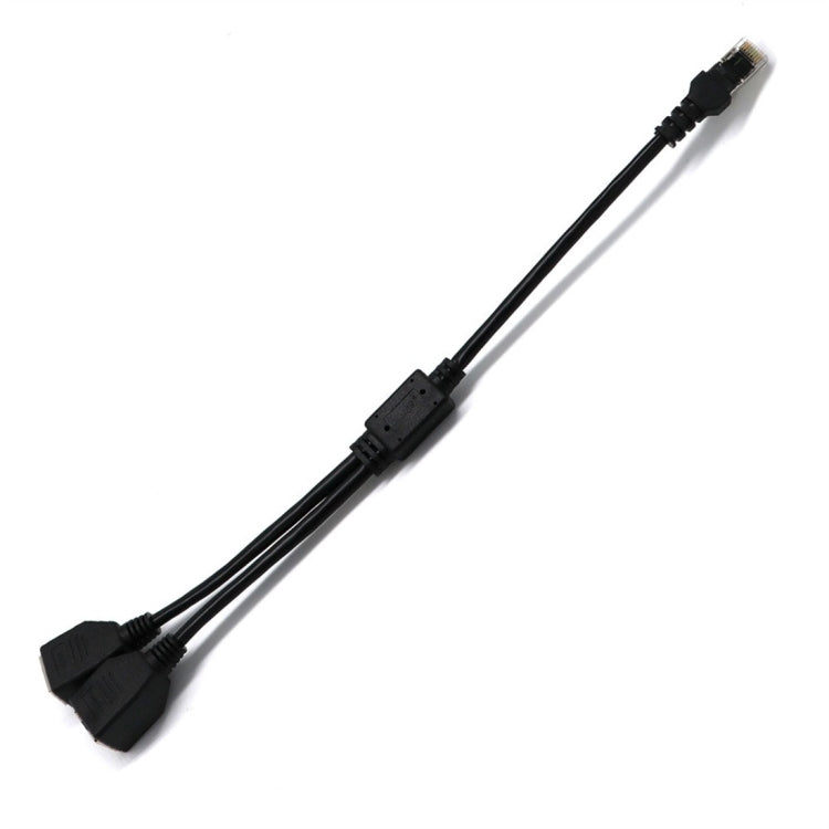 Adattatore splitter per spina LAN Ethernet CAT5 RJ45 da 1 a 2 prese, lunghezza cavo: 25 cm