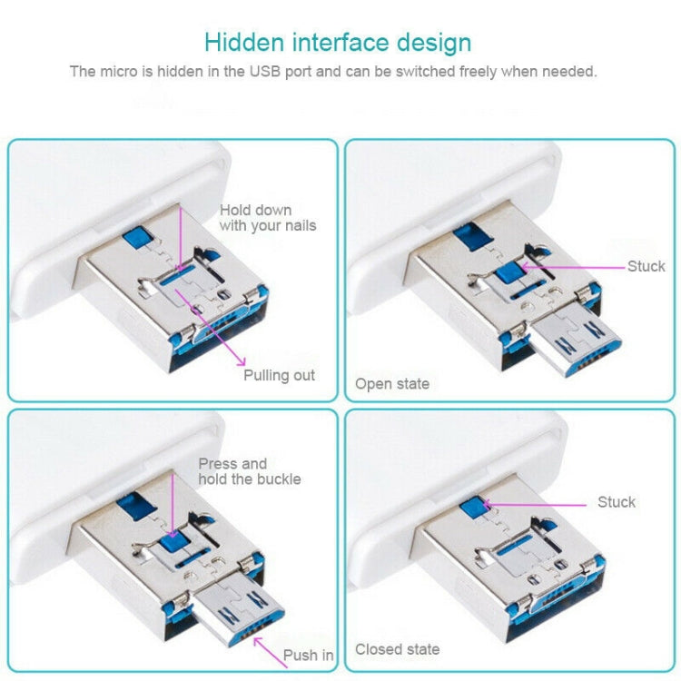 Lettore schede TF SD 3 in 1 USB 2.0 Micro USB per smartphone